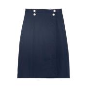 Navy Blue Ottoman Wrap Skirt