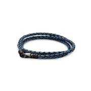 Men's Blue Wrap Around Leather Bracelet