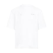 Hvid Bomulds T-shirt med Polstrede Skuldre