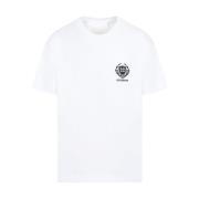 Hvid Bomuld Afslappet Kortærmet T-Shirt