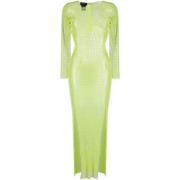 Skinnende Diamant Mesh Maxi Kjole