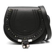 Sort Crossbody Taske med Nitter