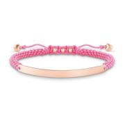 Pink/Roseguld Armbånd, 925 Sølv, Nylon