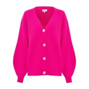 Pink V-neck Cardigan