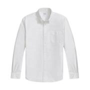 Hvid Regular Fit Oxford Cloth Fredag Sport Skjorte med Polo Button Dow...