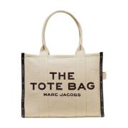 Jacquard Tote Bag i Beige