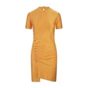 Orange Slim-Fit Mini Dress
