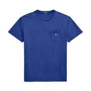 Blå kortærmet T-shirt til mænd