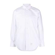 Hvid Bomuld Skjorte med Knappet Krave