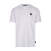 Hvid T-shirt med Hexagon Appliqué