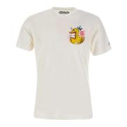 Hvid Bomuld T-shirt med Andelogo