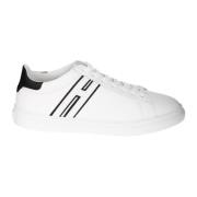 Hvide flade sko læder