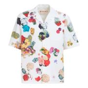 Poplin bowling skjorte med blomsterprint