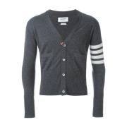 Grå 4-Bar Cashmere Cardigan Sweater
