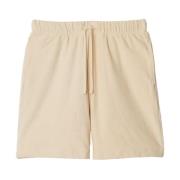 Beige Towelling Snørelukning Shorts