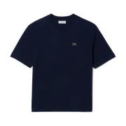Blød Jersey T-shirt med Ribbede Krave