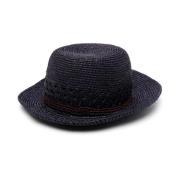 Blå Straw Fedora Hat