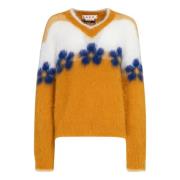 Mohair sweater med blomster