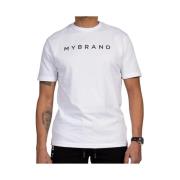 Hvid Bomulds T-shirt med Logo