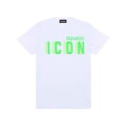 Fluorescerende ikon rund hals T-shirt