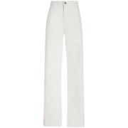 Hvide Blomster Jeans med Pegaso Broderi