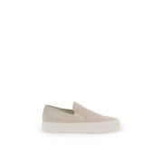 Suede Slip-On Sneakers med Nummer Print