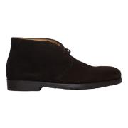 Suede Lace-Up Ankelstøvler Brun