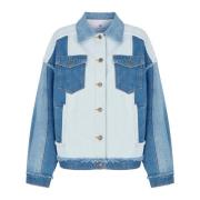 Denim Patchwork Frayed Jakke