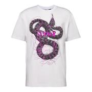 Slange Print Rund Hals T-shirt