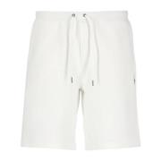 Hvide bomuld Bermuda shorts med snørebånd