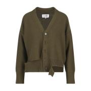 Grøn V-hals Cardigan Sweater