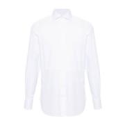 Hvid Bomuldsskjorte Pintuck Detaljer
