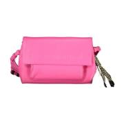 Pink Polyethylene Håndtaske med Flere Lommer