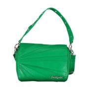 Grøn Polyethylen Håndtaske med Aftagelige Stropper