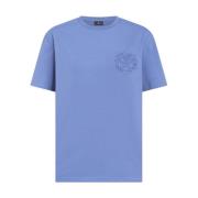 Blå Blomstret Crew-neck T-shirt