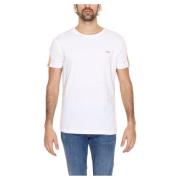 Hvid Printet Kortærmet T-shirt