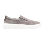 Grå Ruskind Slip-On Sneakers