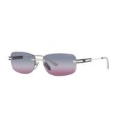 Stilfulde solbriller i sølv/blå pink