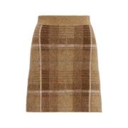 Plaid Beige Nederdel