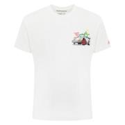 Krokodille Print T-shirt Hvid