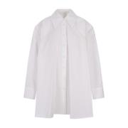 Hvid Langærmet Oversize Skjorte