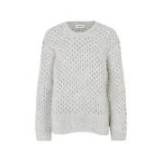 Grå Melange Oversized O-Neck Jumper