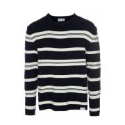 Stribet sweater i strikket design