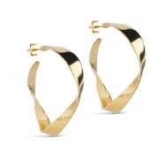 Elegant Guld Twisted Large Hoops