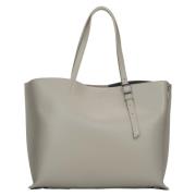 Kvinders Beige Shopper Taske lavet af Premium Italiensk Læder ER001150...