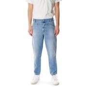 Cropped Tapered Mid Waist Jeans