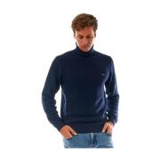Højhalset uld blanding sweater blå