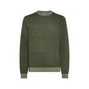 Vintage Rund Hals Sweater Grøn