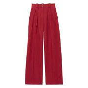 Marlène bukser i hindbær linned