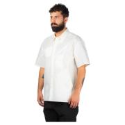 Hvid Asymmetrisk Poplin Skjorte
